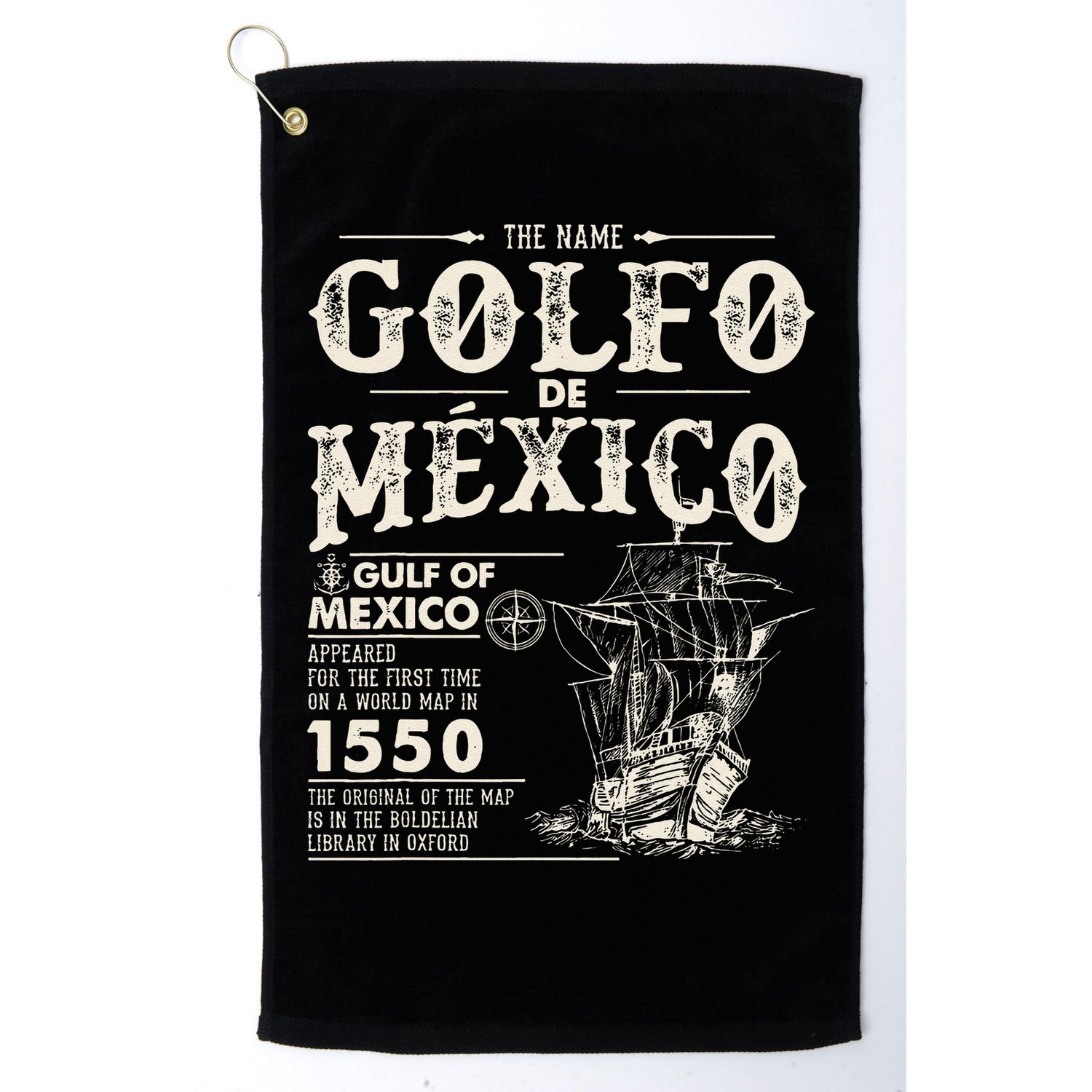 Golfo De MéXico 1550 Gulf Of Mexico 1550 Retro Vintage Golf Towel