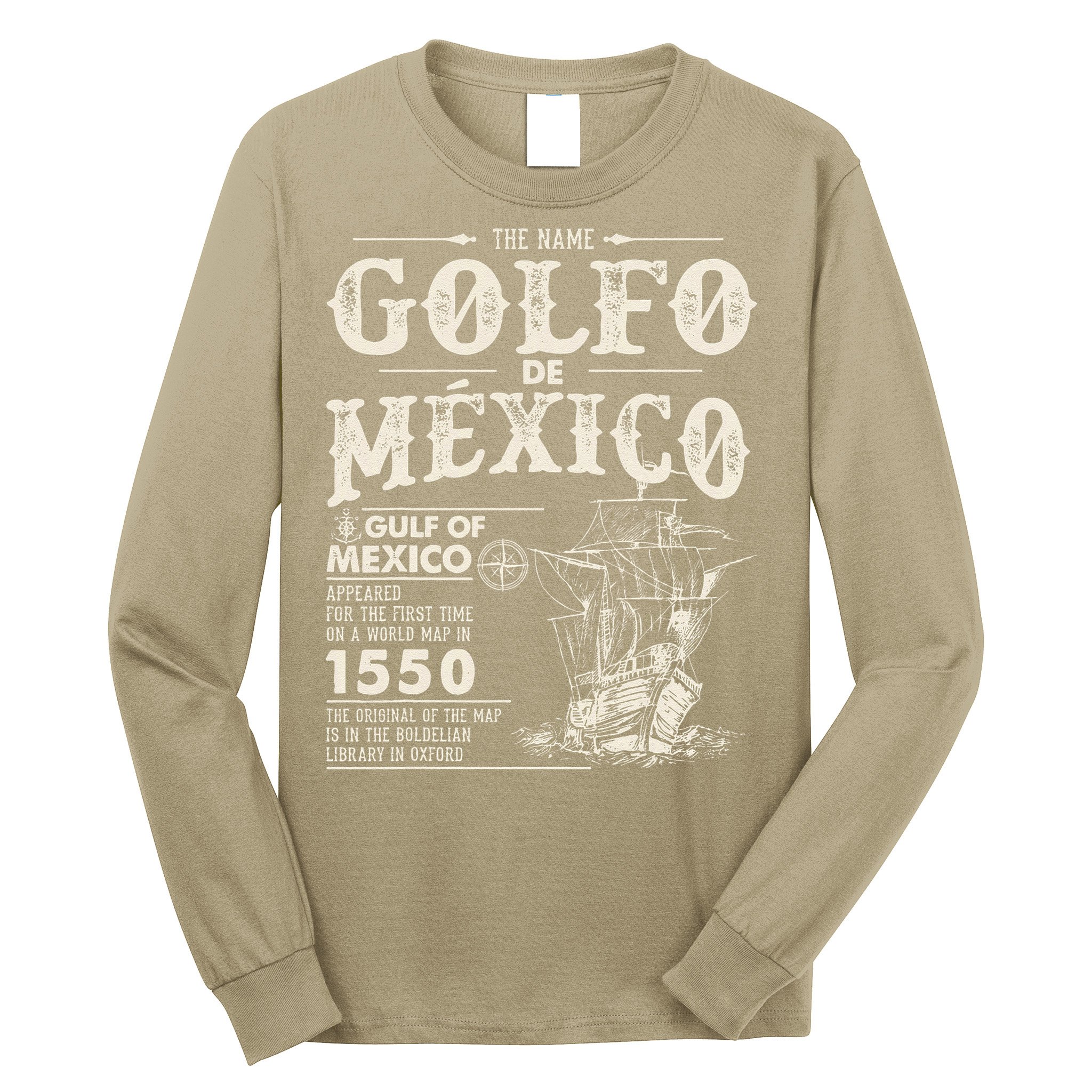 Golfo De MéXico 1550 Gulf Of Mexico 1550 Retro Vintage Long Sleeve Shirt