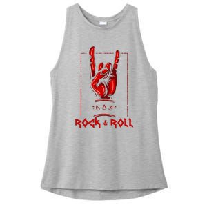 Guitar Death Metal Rock N Roll Music Ladies PosiCharge Tri-Blend Wicking Tank