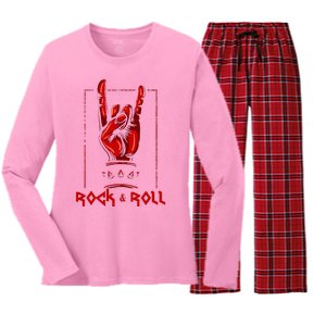 Guitar Death Metal Rock N Roll Music Women's Long Sleeve Flannel Pajama Set 