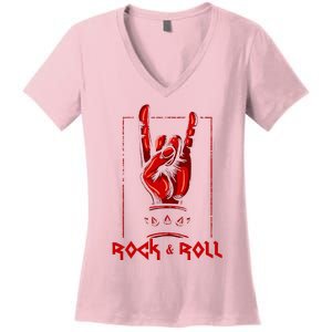 Guitar Death Metal Rock N Roll Music Women's V-Neck T-Shirt