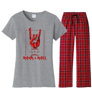 Guitar Death Metal Rock N Roll Music Women's Flannel Pajama Set