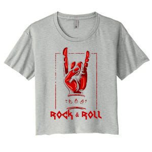 Guitar Death Metal Rock N Roll Music Women's Crop Top Tee