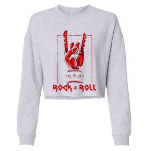 Guitar Death Metal Rock N Roll Music Cropped Pullover Crew