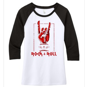 Guitar Death Metal Rock N Roll Music Women's Tri-Blend 3/4-Sleeve Raglan Shirt