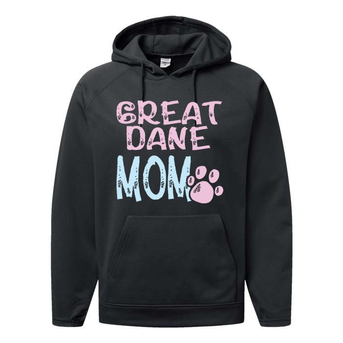 Great Dane Mom Dog Lovers Mama Women Girl Cute Performance Fleece Hoodie