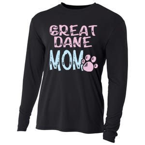 Great Dane Mom Dog Lovers Mama Women Girl Cute Cooling Performance Long Sleeve Crew