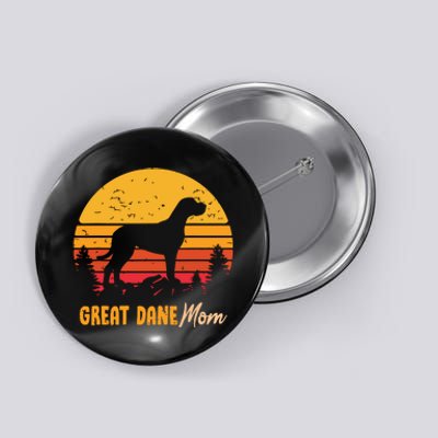 Great Dane Mom Mama Vintage Retro Dog Women Button