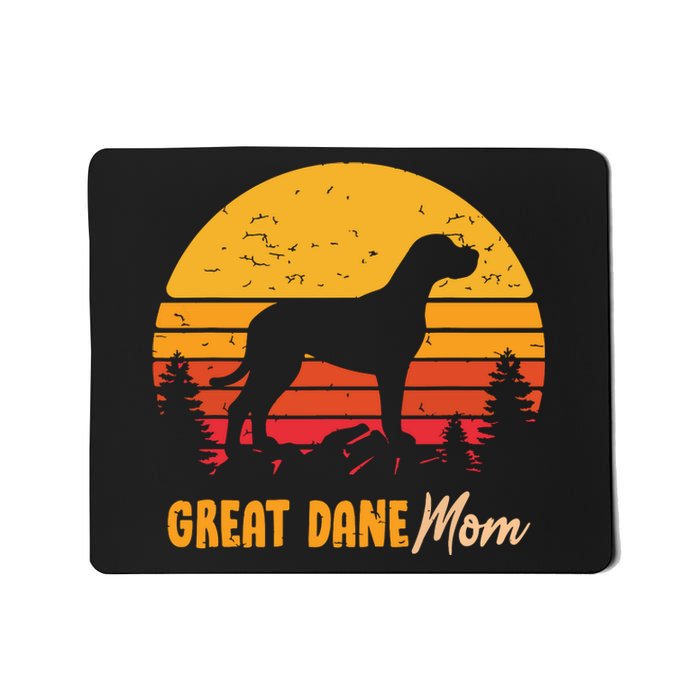 Great Dane Mom Mama Vintage Retro Dog Women Mousepad