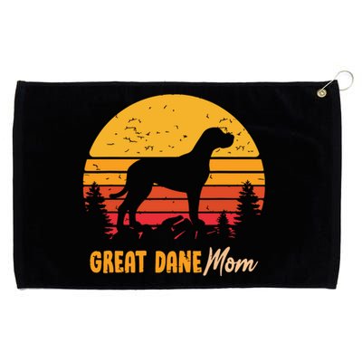 Great Dane Mom Mama Vintage Retro Dog Women Grommeted Golf Towel