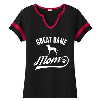 Great Dane Mom Dog Owner Lover Ladies Halftime Notch Neck Tee