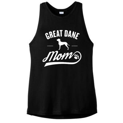 Great Dane Mom Dog Owner Lover Ladies PosiCharge Tri-Blend Wicking Tank