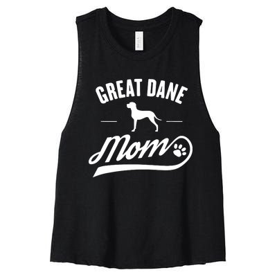 Great Dane Mom Dog Owner Lover Women's Racerback Cropped Tank