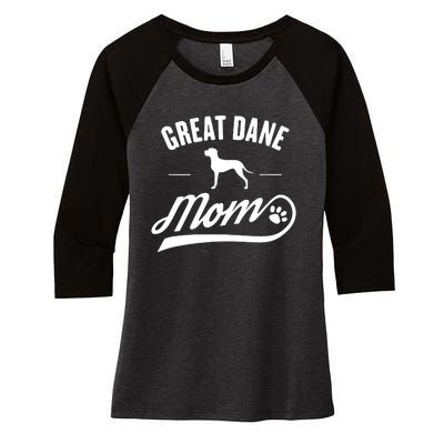 Great Dane Mom Dog Owner Lover Women's Tri-Blend 3/4-Sleeve Raglan Shirt