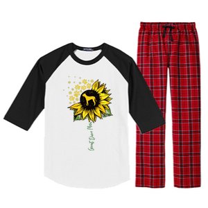 Great Dane Mom Sunflower Great Dane Lover Gifts Dog Mom Mama Raglan Sleeve Pajama Set