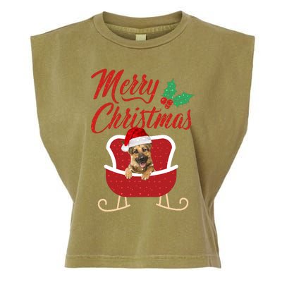 GermanShepherd Dog Merry Christmas Design For The Holiday Season! Garment-Dyed Women's Muscle Tee