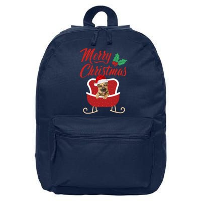 GermanShepherd Dog Merry Christmas Design For The Holiday Season! 16 in Basic Backpack