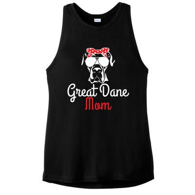 Great Dane Mom Vintage Funny Cute Dog Great Dane Mama Ladies PosiCharge Tri-Blend Wicking Tank