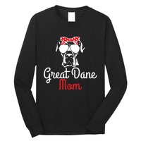 Great Dane Mom Vintage Funny Cute Dog Great Dane Mama Long Sleeve Shirt