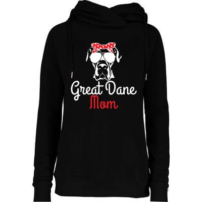 Great Dane Mom Vintage Funny Cute Dog Great Dane Mama Womens Funnel Neck Pullover Hood