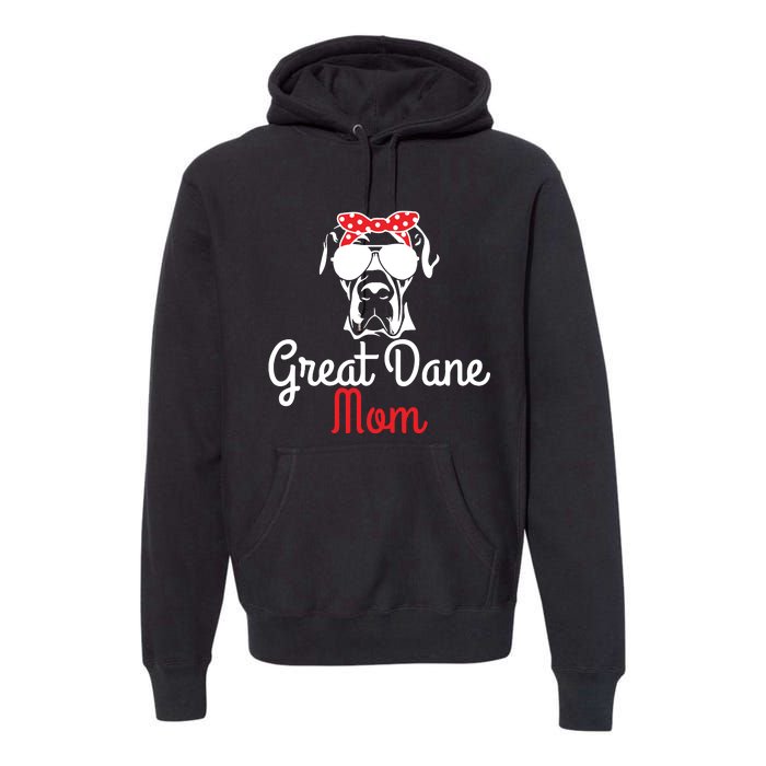 Great Dane Mom Vintage Funny Cute Dog Great Dane Mama Premium Hoodie