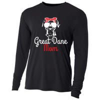 Great Dane Mom Vintage Funny Cute Dog Great Dane Mama Cooling Performance Long Sleeve Crew