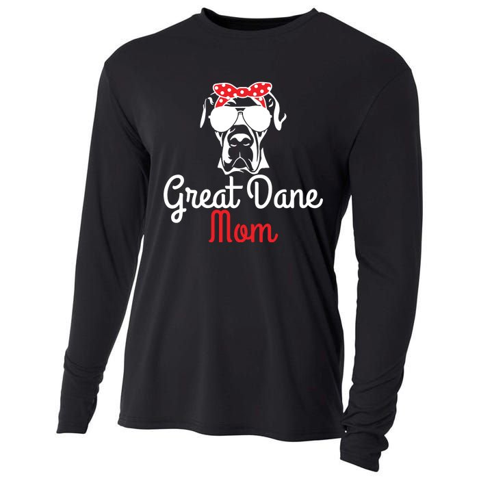 Great Dane Mom Vintage Funny Cute Dog Great Dane Mama Cooling Performance Long Sleeve Crew