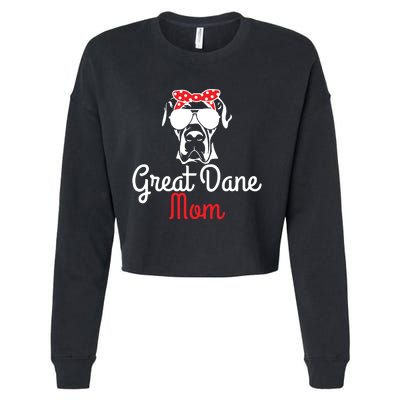 Great Dane Mom Vintage Funny Cute Dog Great Dane Mama Cropped Pullover Crew