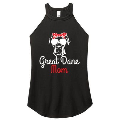 Great Dane Mom Vintage Funny Cute Dog Great Dane Mama Women's Perfect Tri Rocker Tank