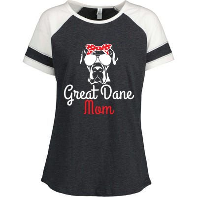 Great Dane Mom Vintage Funny Cute Dog Great Dane Mama Enza Ladies Jersey Colorblock Tee