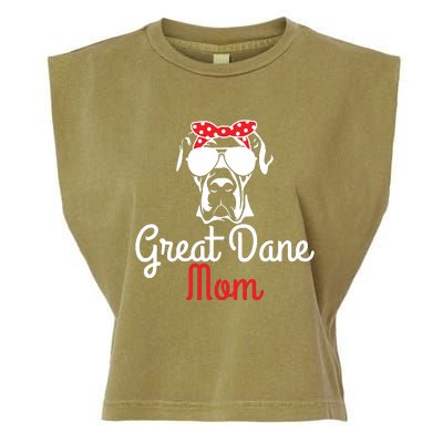 Great Dane Mom Vintage Funny Cute Dog Great Dane Mama Garment-Dyed Women's Muscle Tee