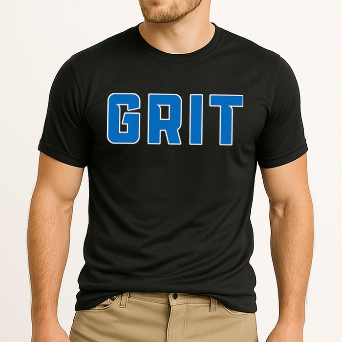 Grit Detroit Michigan Blue And White Performance Shirt