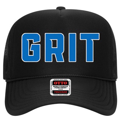 Grit Detroit Michigan Blue And White Trucker Hat