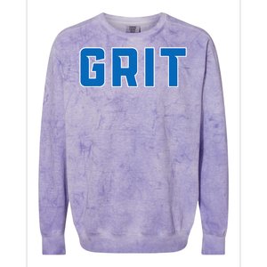 Grit Detroit Michigan Blue And White Colorblast Crewneck Sweatshirt