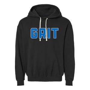 Grit Detroit Michigan Blue And White Garment-Dyed Fleece Hoodie