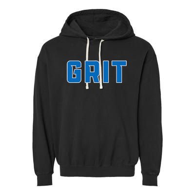 Grit Detroit Michigan Blue And White Garment-Dyed Fleece Hoodie