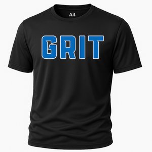 Grit Detroit Michigan Blue And White Cooling Performance Crew T-Shirt