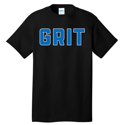 Grit Detroit Michigan Blue And White Tall T-Shirt