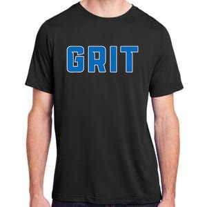 Grit Detroit Michigan Blue And White Adult ChromaSoft Performance T-Shirt