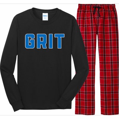 Grit Detroit Michigan Blue And White Long Sleeve Pajama Set