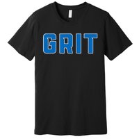 Grit Detroit Michigan Blue And White Premium T-Shirt