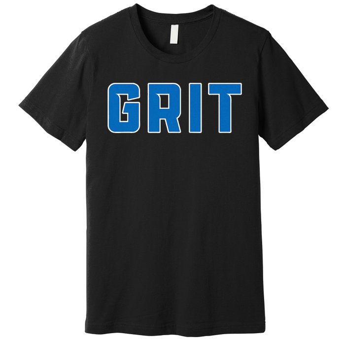 Grit Detroit Michigan Blue And White Premium T-Shirt