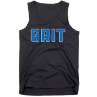 Grit Detroit Michigan Blue And White Tank Top