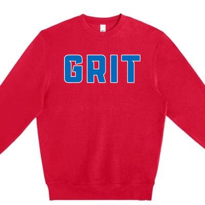 Grit Detroit Michigan Blue And White Premium Crewneck Sweatshirt