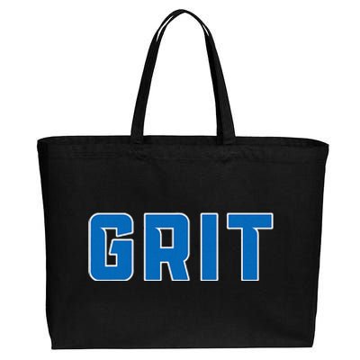 Grit Detroit Michigan Blue And White Cotton Canvas Jumbo Tote