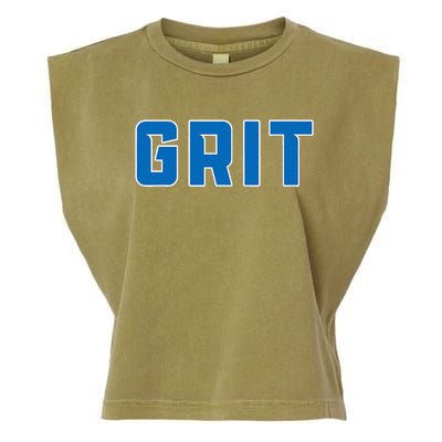 Grit Detroit Michigan Blue And White Garment-Dyed Women's Muscle Tee