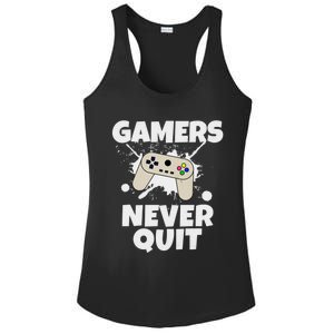 Gamers Do Not Quit Gaming Funny Video Gamer Cool Graphic Gift Ladies PosiCharge Competitor Racerback Tank