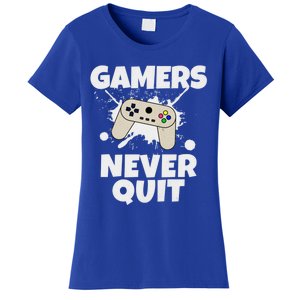 Gamers Do Not Quit Gaming Funny Video Gamer Cool Graphic Gift Women's T-Shirt