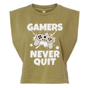 Gamers Do Not Quit Gaming Funny Video Gamer Cool Graphic Gift Garment-Dyed Women's Muscle Tee