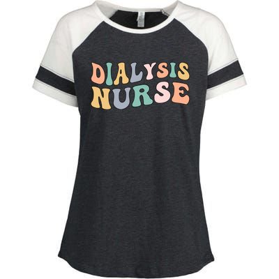 Groovy Dialysis Nurse Dialysis Nursing Gift Enza Ladies Jersey Colorblock Tee